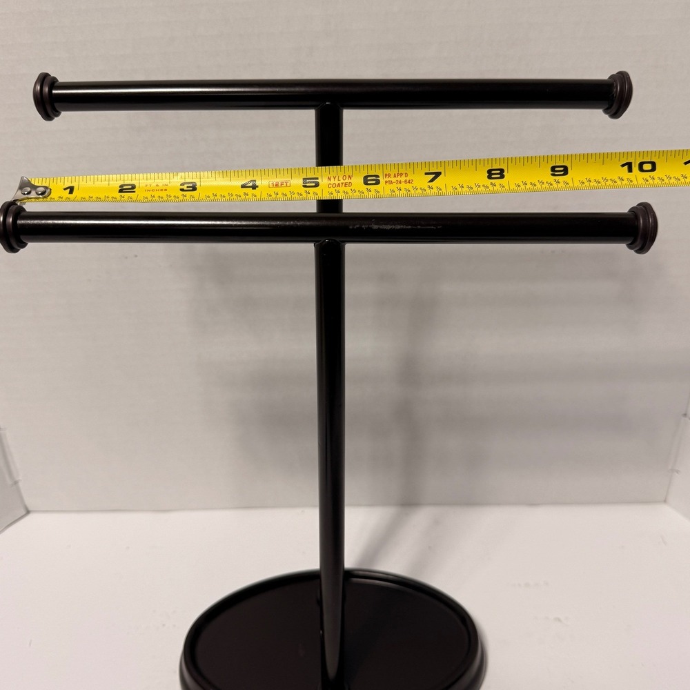 Umbra Trigem 2 Tier Jewelry Stand Dark Bronze T-Bar Necklace Organizer Tray * - Picture 6 of 7